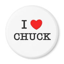 I Love Chuck Fridge Magnets