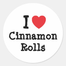 I love Cinnamon Rolls heart T-Shirt Round Sticker