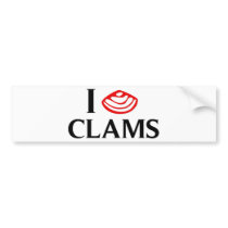 I Love Clams Bumper Stickers