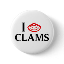 I Love Clams Pins