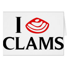 I Love Clams Greeting Cards