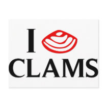 I Love Clams Post Cards