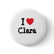 I love Clara heart T-Shirt Pinback Buttons