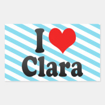 I love Clara Rectangular Sticker
