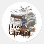 I Love Climbing Alpine Knee Round Sticker