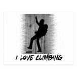 I Love Climbing Cliff Hanger postcards