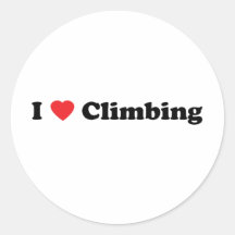 I Love Climbing Round Sticker
