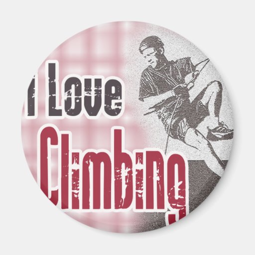 I Love Climbing Z-Clipping Fridge Magnet