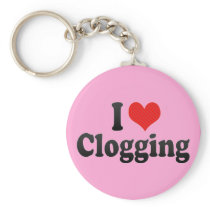 I Love Clogging keychains