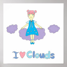 I Love Clouds Print