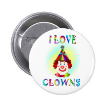 I Love Clowns Pinback Button