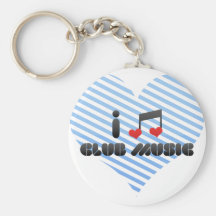 I Love Club Music Key Chain