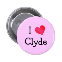 I Love Clyde Buttons