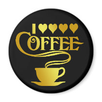I LOVE COFFEE FRIDGE MAGNET