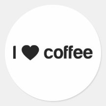 I love coffee round stickers