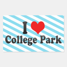 I Love College Park, United States Rectangle Sticker