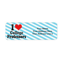 I Love College Professors Custom Return Address Labels
