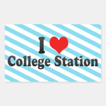 I Love College Station, United States Rectangle Sticker