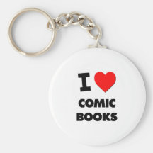 I Love Comic Books Key Chains