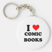 I Love Comic Books Keychain