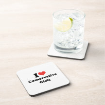 I LOVE CONSERVATIVE GIRLS - .png Drink Coasters