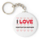 I LOVE CONSTRUCTION WORKERS keychains