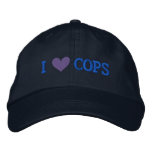 I LOVE COPS CAP EMBROIDERED BASEBALL CAP