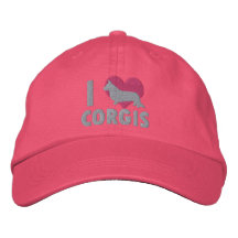 I Love Corgis Embroidered Hat (Pink)