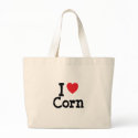 I love Corn heart T-Shirt bags
