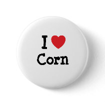 I love Corn heart T-Shirt Button