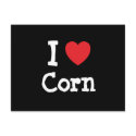 I love Corn heart T-Shirt postcards