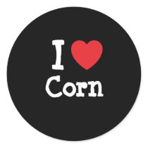 I love Corn heart T-Shirt Round Stickers