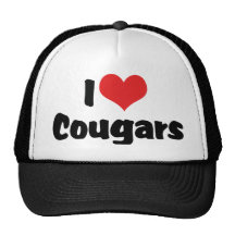 I Love Cougars Mesh Hat