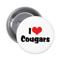 I Love Cougars Pinback Button