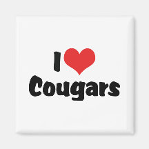 I Love Cougars Refrigerator Magnets