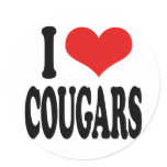 I Love Cougars stickers