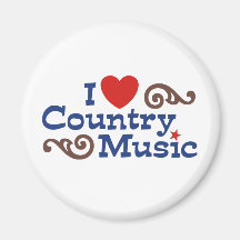 I Love Country Music Refrigerator Magnet