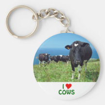 I Love Cows Key Chain