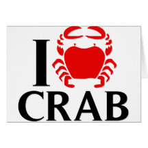 I Love Crab Card
