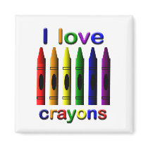 I Love Crayons Magnet