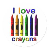 I Love Crayons Sticker