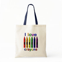 I Love Crayons Tote Bag