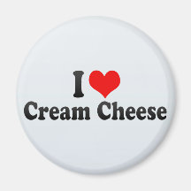 I Love Cream Cheese Refrigerator Magnets