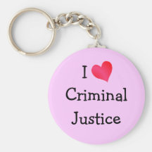 I Love Criminal Justice Keychain