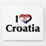 I Love Croatia Flag Mousepad