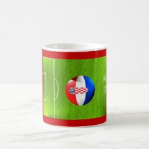 I Love Croatia football soccer flag mug