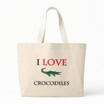 I Love Crocodiles Tote Bags