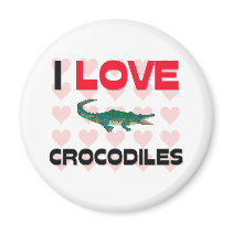 I Love Crocodiles Refrigerator Magnets