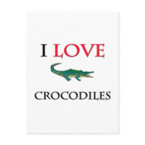 I Love Crocodiles Post Card