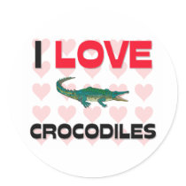 I Love Crocodiles Stickers